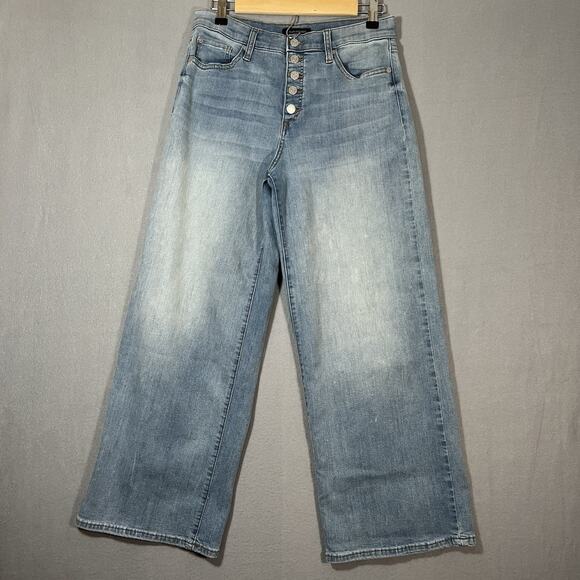 Banana Republic Womens High Rise Wide Leg Button Fly Jeans‎ Size 29/8 Petite - Picture 1 of 8